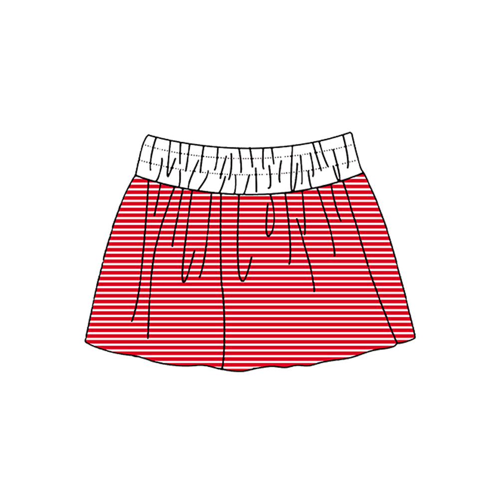 Preorder moq 5 Baby Girls Red Stripe Yoga Active Skirt Shorts Bottom