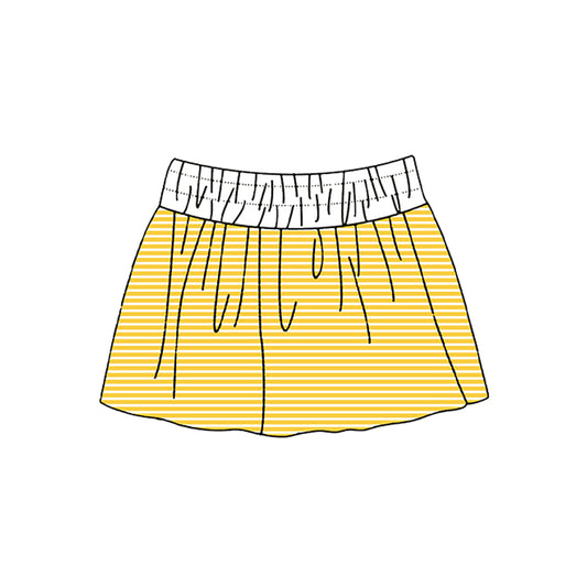 Preorder moq 5 Baby Girls Yellow Stripe Yoga Active Skirt Shorts Bottom