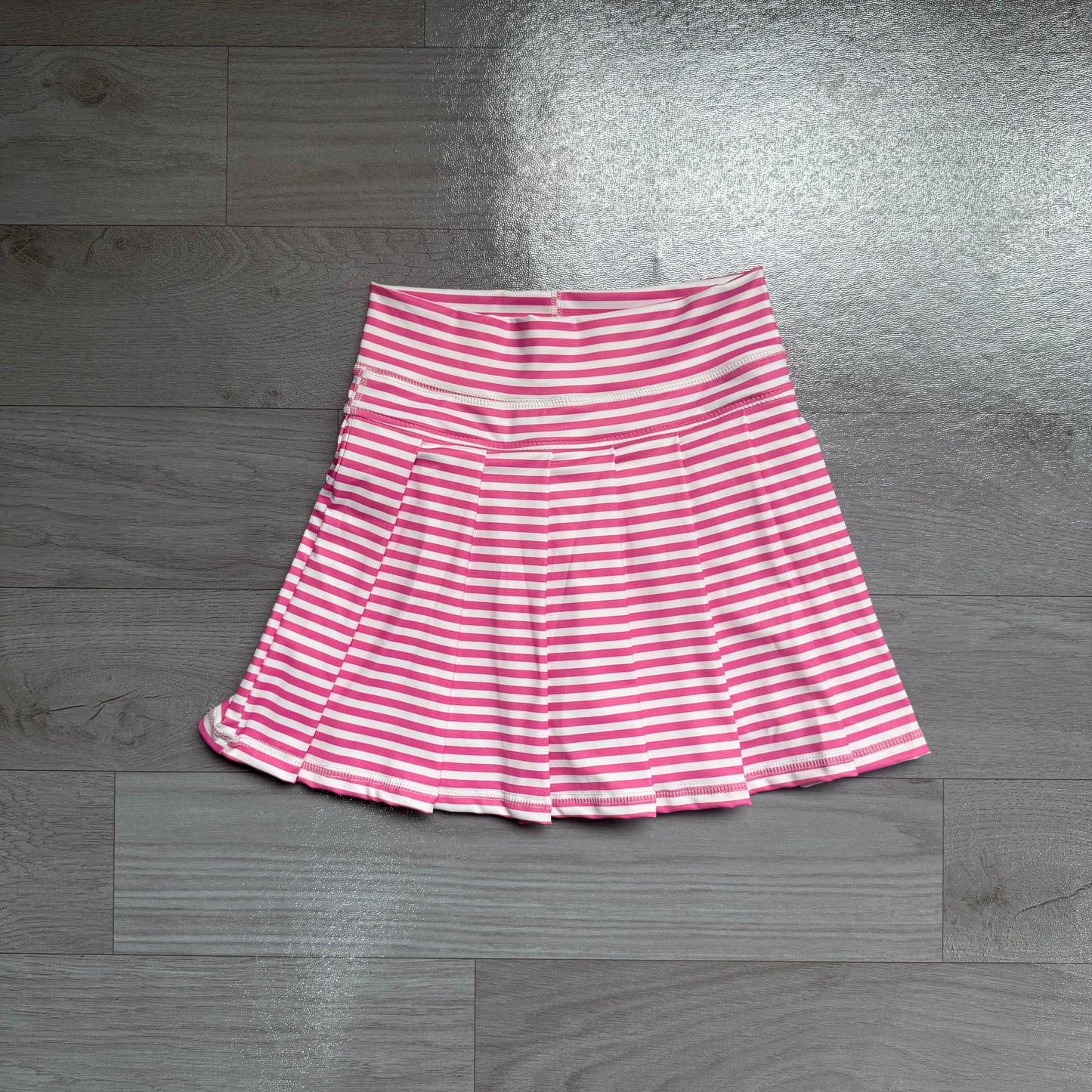 Baby Girls Pink Stripe Yoga Active Pleated Skirt Shorts Bottom Preorder