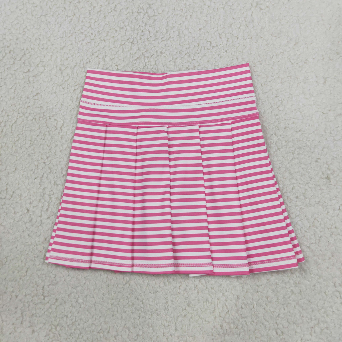 Baby Girls Pink Stripe Yoga Active Pleated Skirt Shorts Bottom