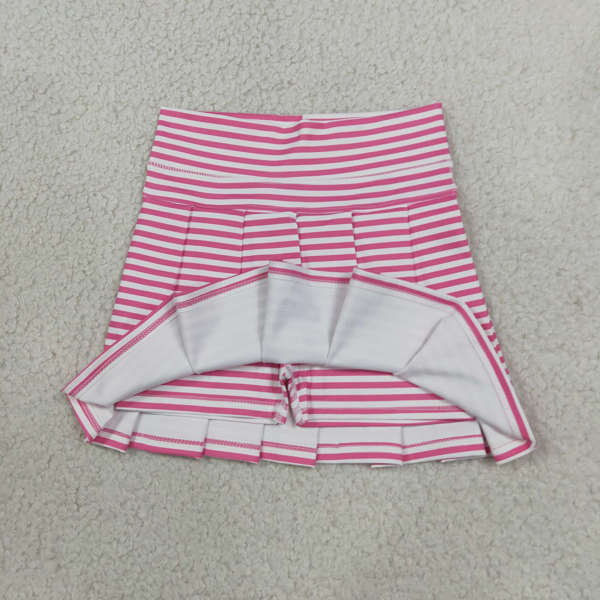Baby Girls Pink Stripe Yoga Active Pleated Skirt Shorts Bottom