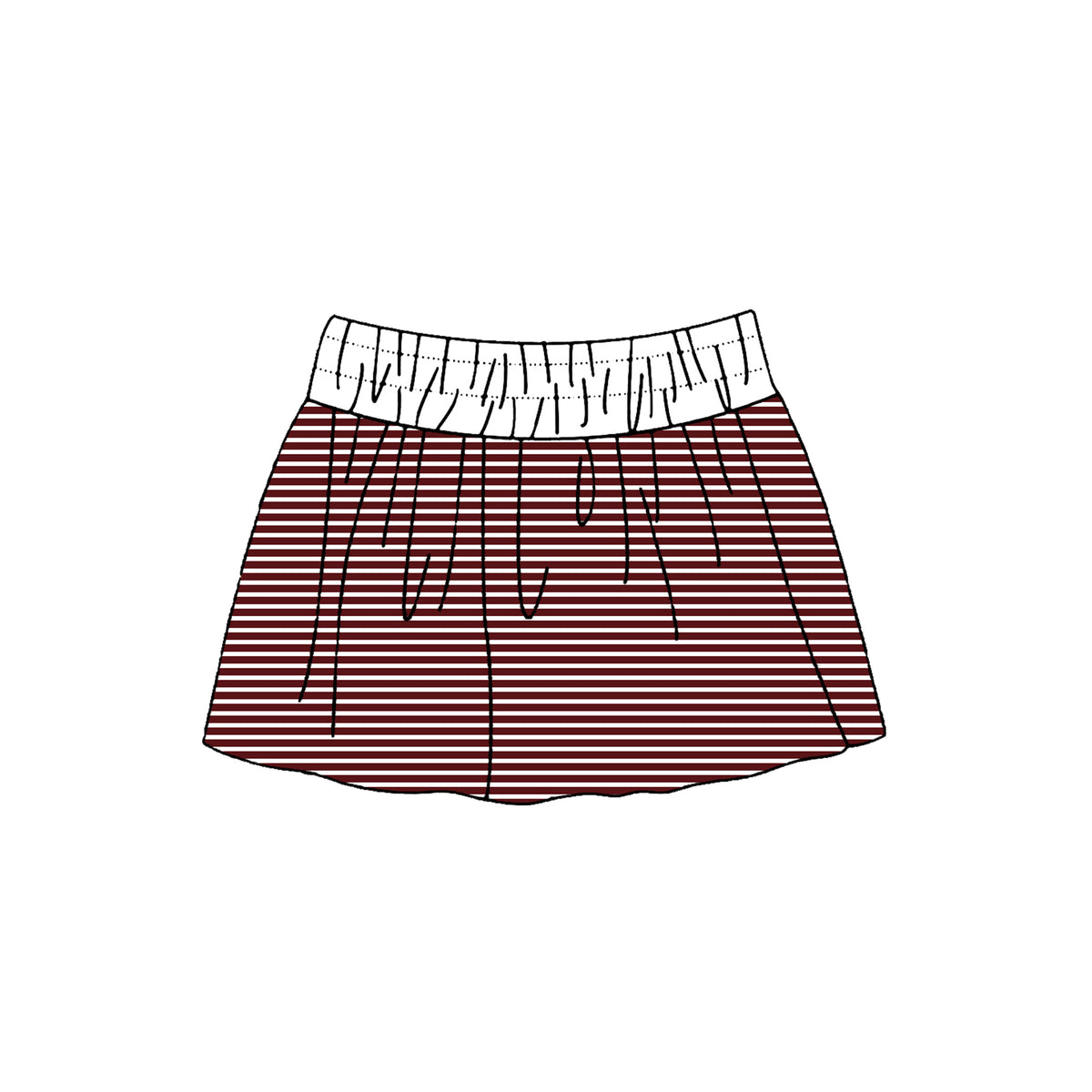 Baby Girls Maroon Stripe Yoga Active Skirt Shorts Bottom Preorder