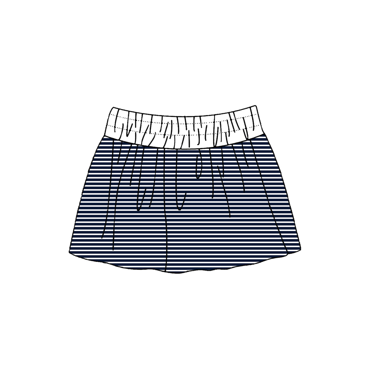 Baby Girls Navy Stripe Yoga Active Skirt Shorts Bottom Preorder