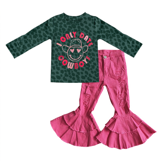 Baby Girls Cowboys Hotpink Bell Denim Pants clothes preorder