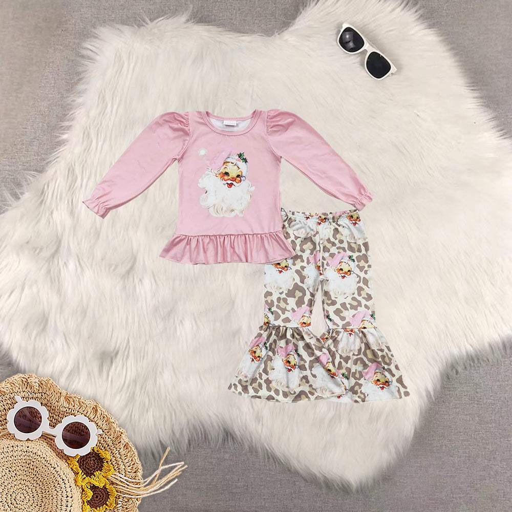 Sibling Baby Boys Christmas Santa Tunic Bell Bottom Pant Clothes Sets