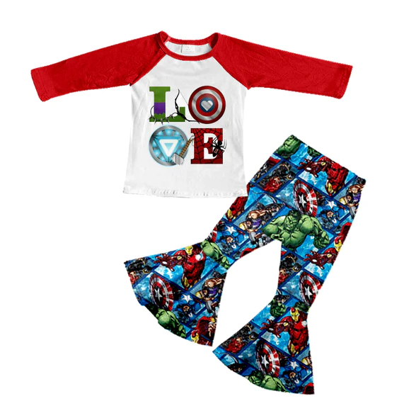 Baby Girls Love Hero Bell Pants Clothes Sets preorder