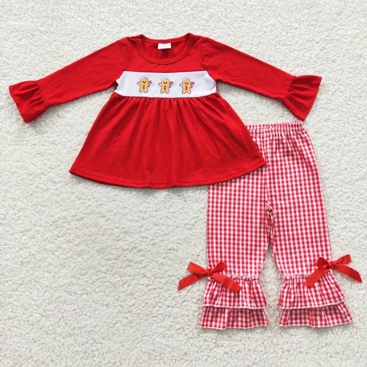 USA Shop Baby Girls Gingerbread Tunic Ruffle Pants Clothes Sets