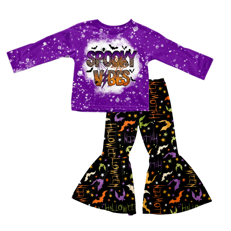 Baby Girls Halloween Spooky Vibes Pants Clothes Sets preorder