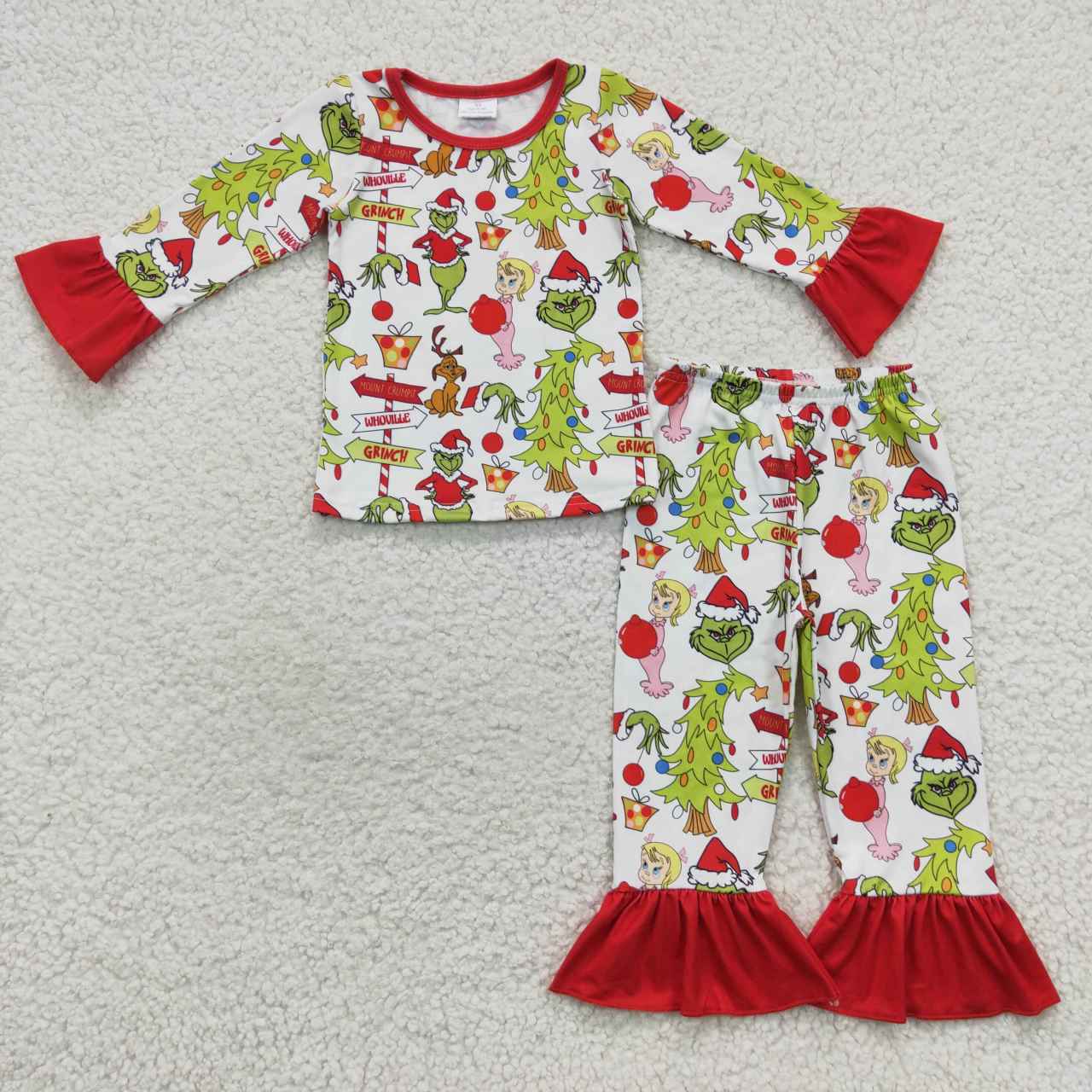 Family Girls Boys Green Face Rompers Pants Pajamas Sets