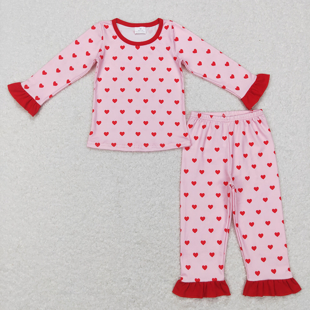 Baby Girls Valentines Hearts Shirts Pants Pajamas Clothes Sets