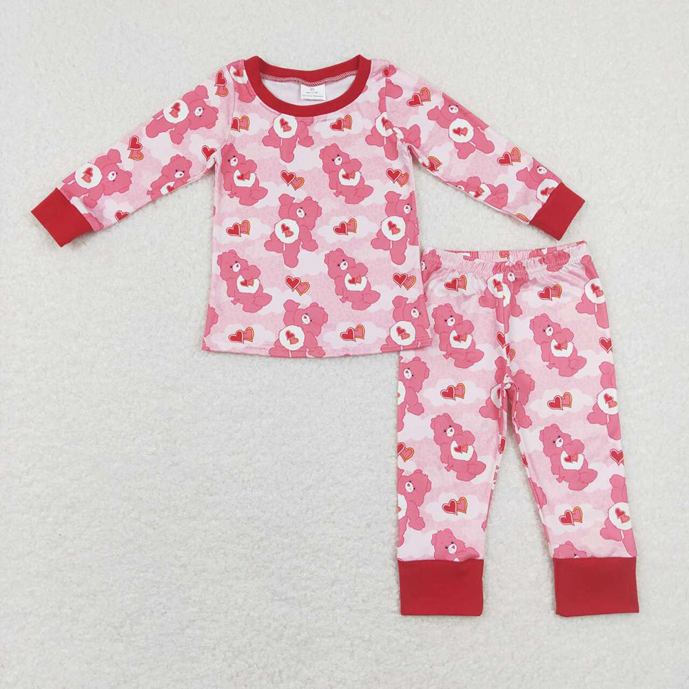 Sibling Girls Baby Kids Valentines Tee Shirts Top Pants Pajamas Clothes Sets