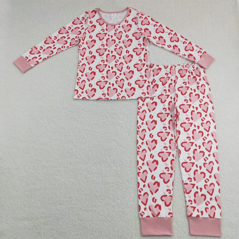 Mama and Me Pink Hearts Valentines Top Pants Pajamas Sets
