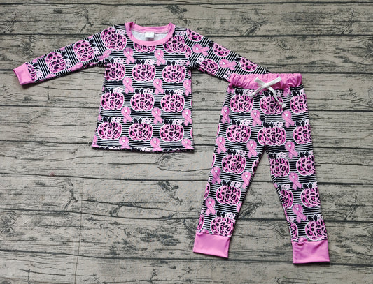 Baby Girls Pink Pumpkin October Shirt Pants Pajamas Clothes Sets