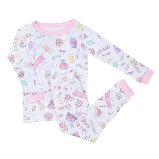 Baby Girls Birthday Pink Shirt Pants Pajamas Clothes Sets Preorder