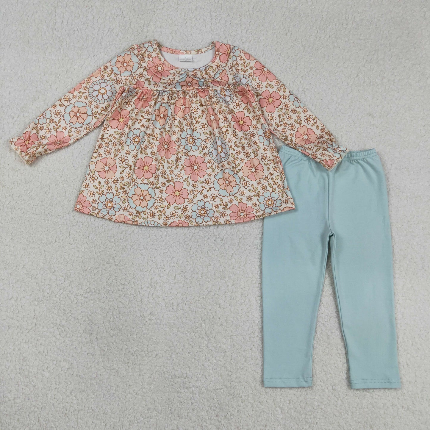 Baby Girls Fall Flowers Tunic Legging Pants Clothes Sets
