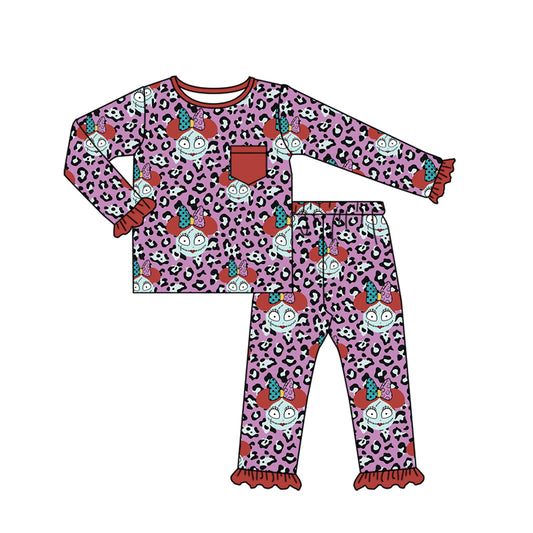 Baby Girls Halloween Leopard Nightmare Top Pants Pajamas Clothes Sets Preorder