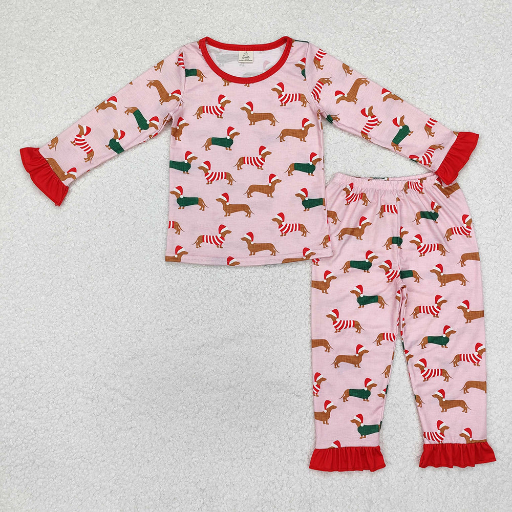 Family Girls Boys Christmas Dachshund Pajamas Rompers Clothes Sets