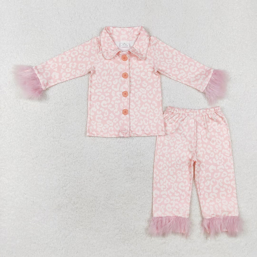 Mommy and Me Adult Baby Girls Pink Leopard Fur Pajamas Clothes Sets