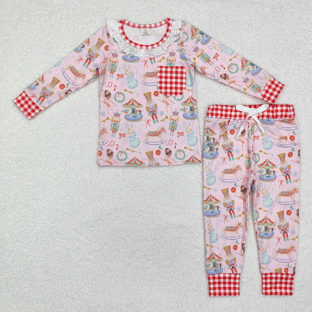 Baby Girls Christmas Soldier Bamboo Pajamas Clothes Sets