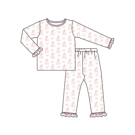 Baby Girls Pink Halloween Ghost Top Pants Pajamas Clothes Sets Preorder