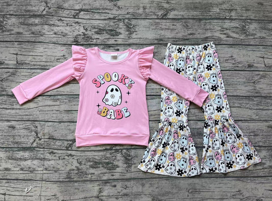 Baby Girls Halloween Spooky Babe Shirts Bell Pants Clothes Sets