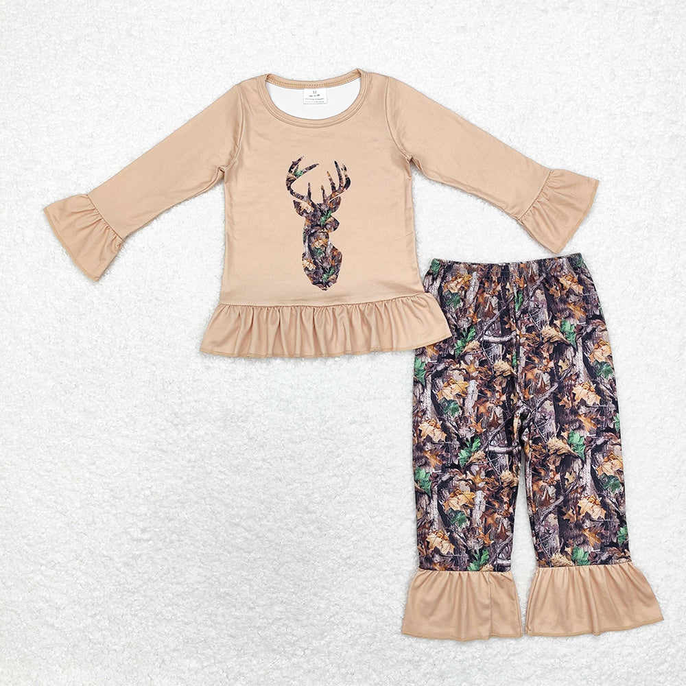 Sibling Boys Baby Girls Fall Camo Deer Top Pants Clothes Sets