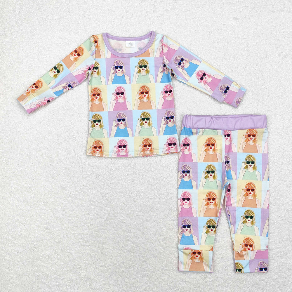 Baby Girls Singer Lavender Bamboo Pajamas Clothes Sets