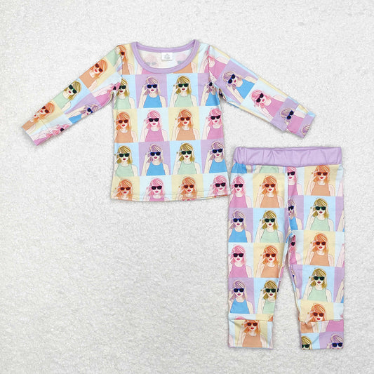 Baby Girls Singer Lavender Bamboo Pajamas Clothes Sets