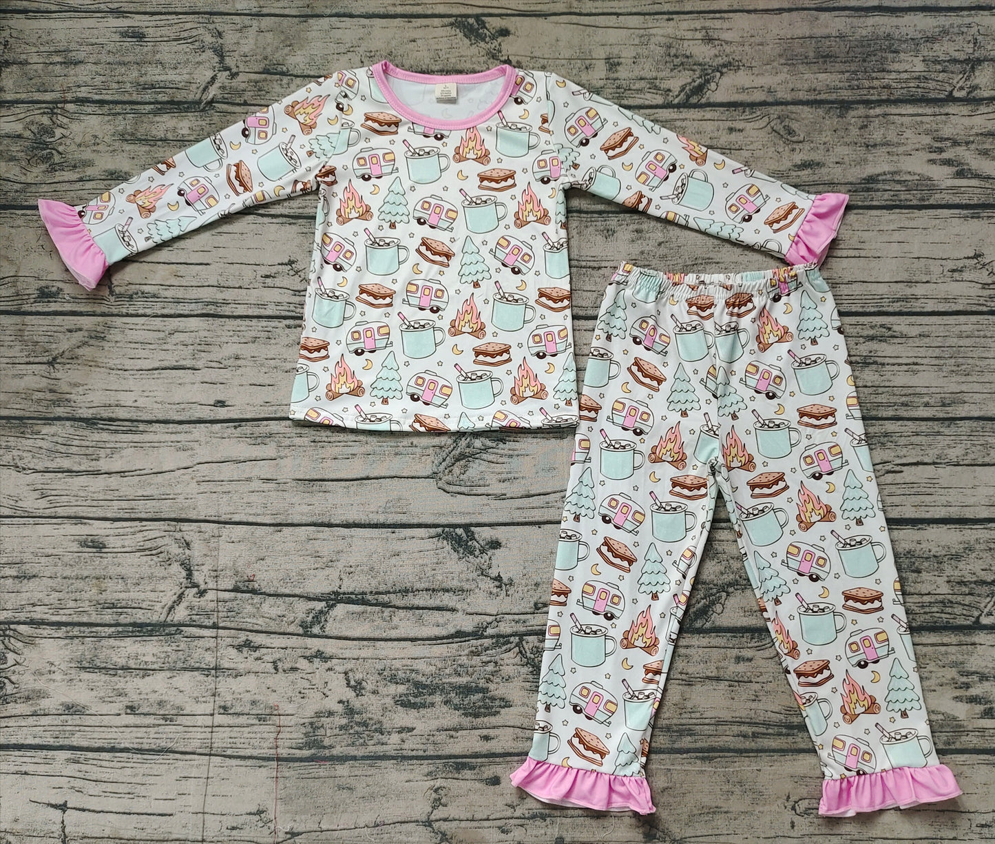 Baby Girls Fall Cookies Cars Bamboo Pajamas Outfits Sets