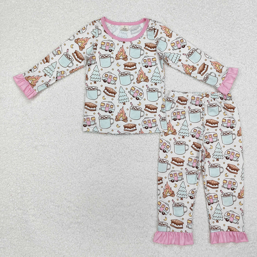 Baby Girls Fall Cookies Cars Bamboo Pajamas Outfits Sets