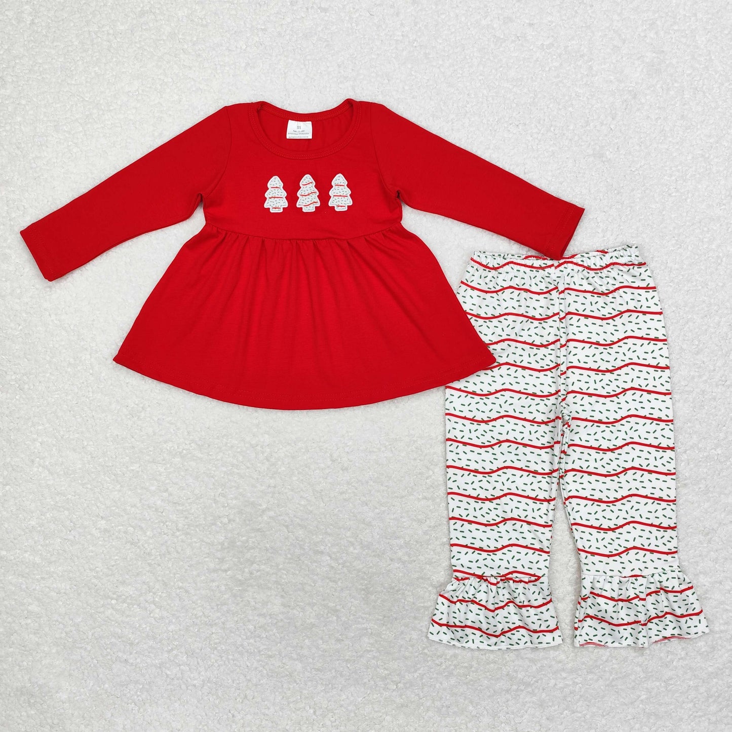 Sibling Baby Boys Girls Embroidery Trees Top Pants Christmas Clothes Sets