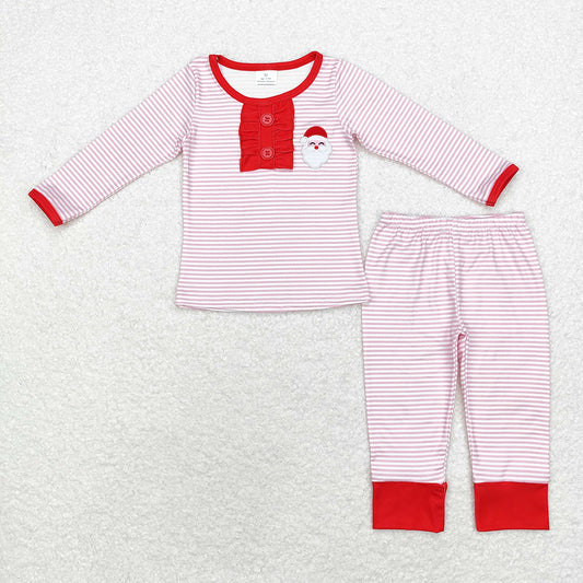 Baby Girls Christmas Stripes Santa Top Pants Pajamas Clothes Sets