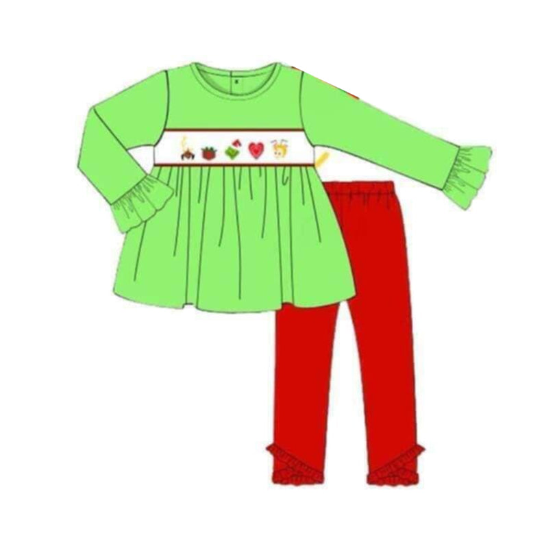 Baby Girls Christmas Cartoon Tunic Top Legging Outfits Clothes Sets Preorder