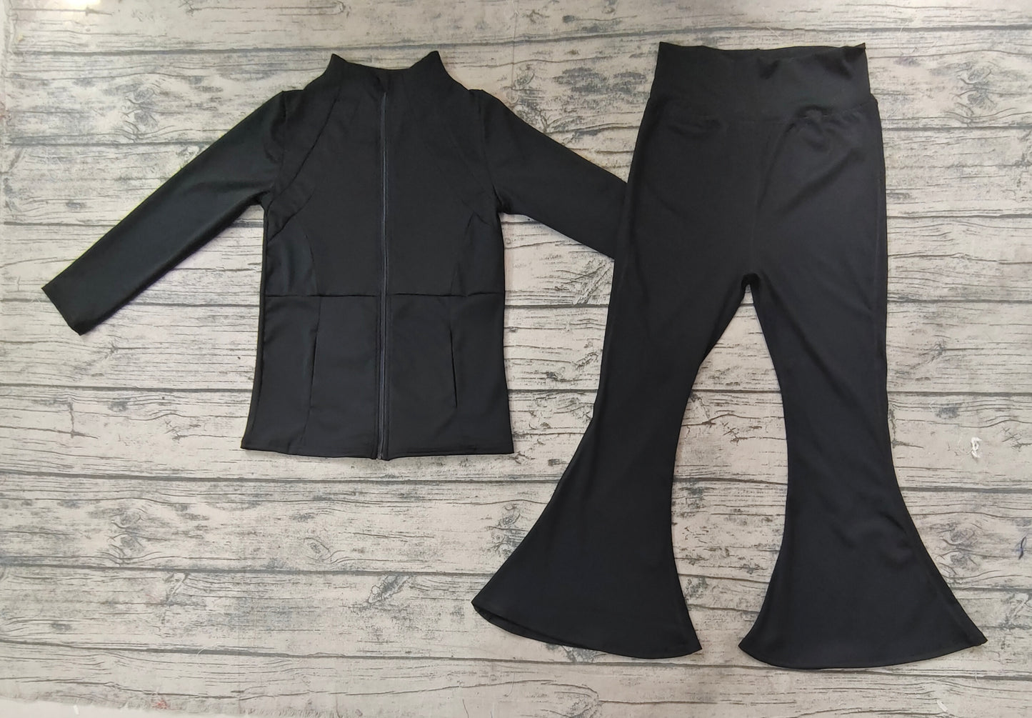 Baby Girls Black Active Wear Jackets Pants 2pcs Clothes Sets