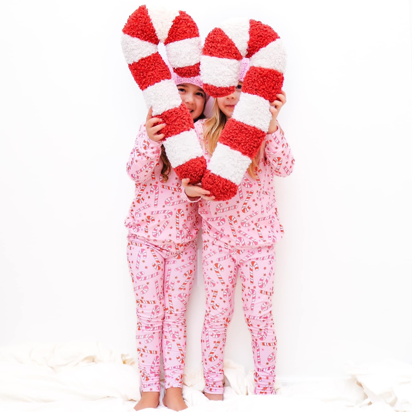 Baby Girls Christmas Candy Cane Top Pants Pajamas Clothes Sets Preorder