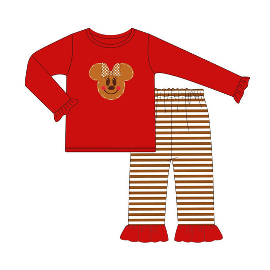 Baby Girls Red Cartoon Tee Top Pants Pajamas Clothes Sets Preorder