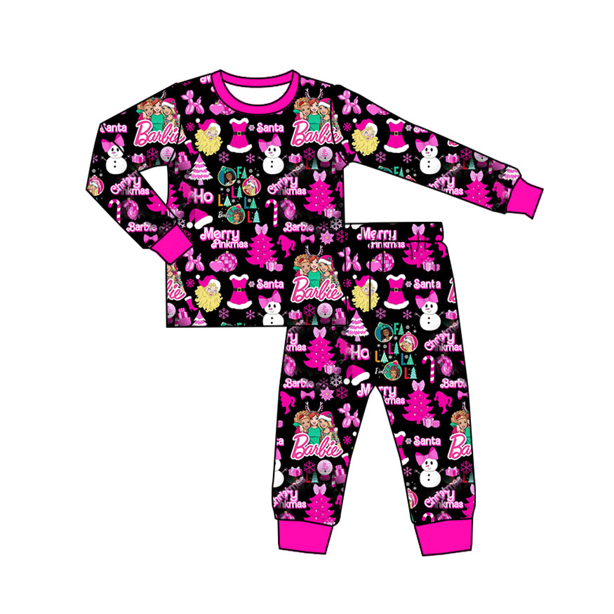 Baby Girls Christmas Pink Tree Shirt Pants Pajamas Clothes Sets Preorder