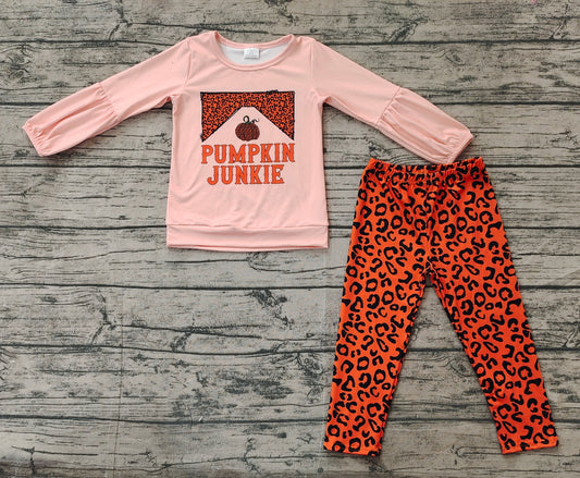 Baby Girls Leopard Pumpkin Top Legging Outfits Clothes Sets