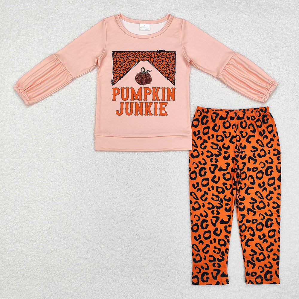 Baby Girls Leopard Pumpkin Top Legging Outfits Clothes Sets