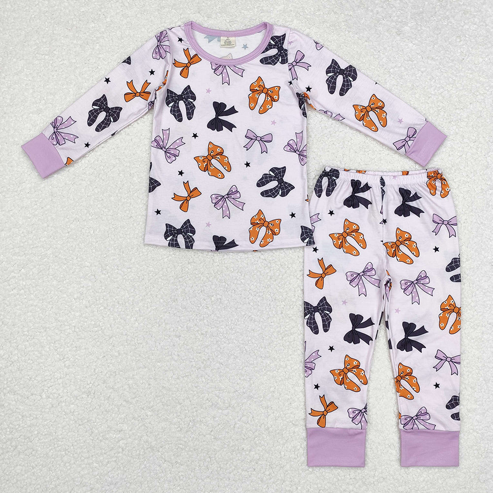 Baby Girls Halloween Bows Bamboo Pajamas Clothes Sets