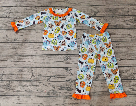 Baby Girls Pumpkin Halloween Top Pants Pajamas Clothes Sets