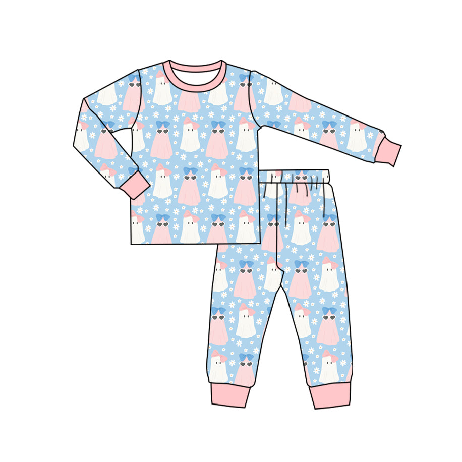 Baby Girls Halloween Ghosts Flowers Pajamas Clothes Sets Preorder