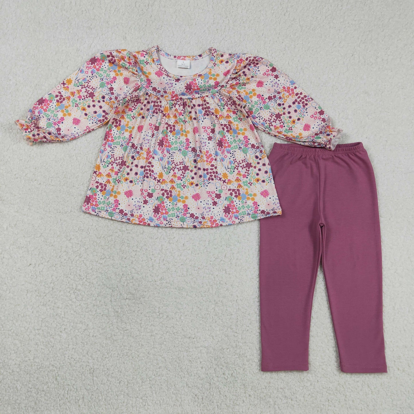 Baby Girls Colorful Flowers Tunic Legging Pants Clothes Sets