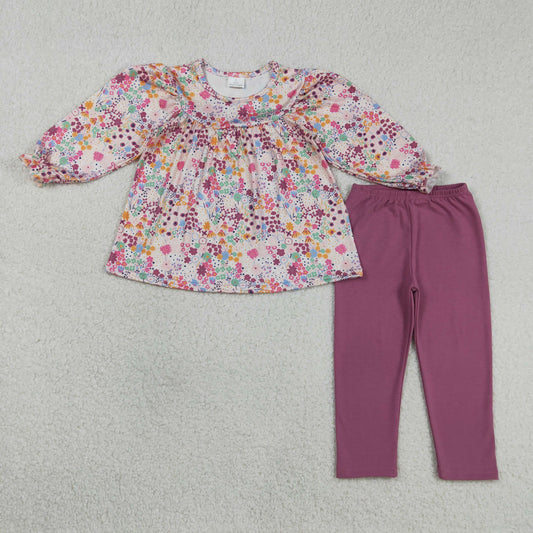 Baby Girls Colorful Flowers Tunic Legging Pants Clothes Sets
