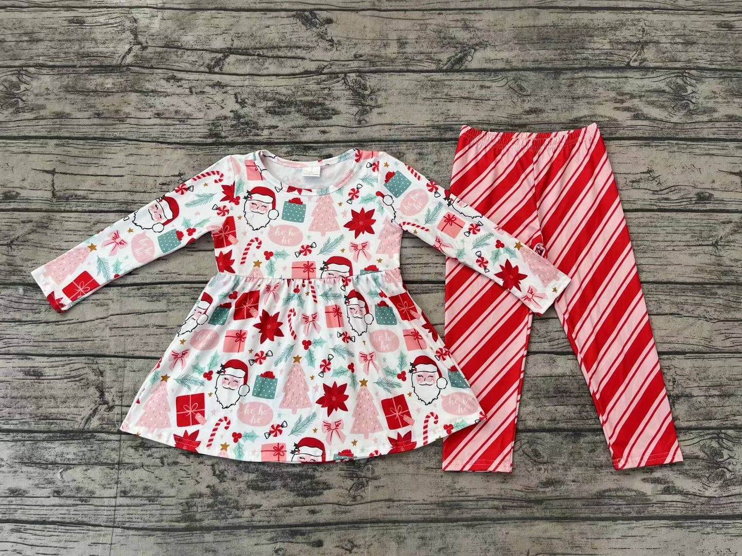 Baby Girls Christmas Santa Gifts Tunic Top Legging Clothes Sets