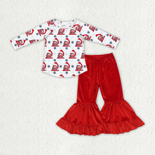 Baby Girls Christmas Singer Tops Bell Pants Clothes Sets