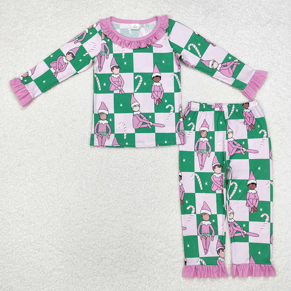 Sibling Girls Boys Christmas Shelf Bamboo Rompers Pajamas Clothes Sets