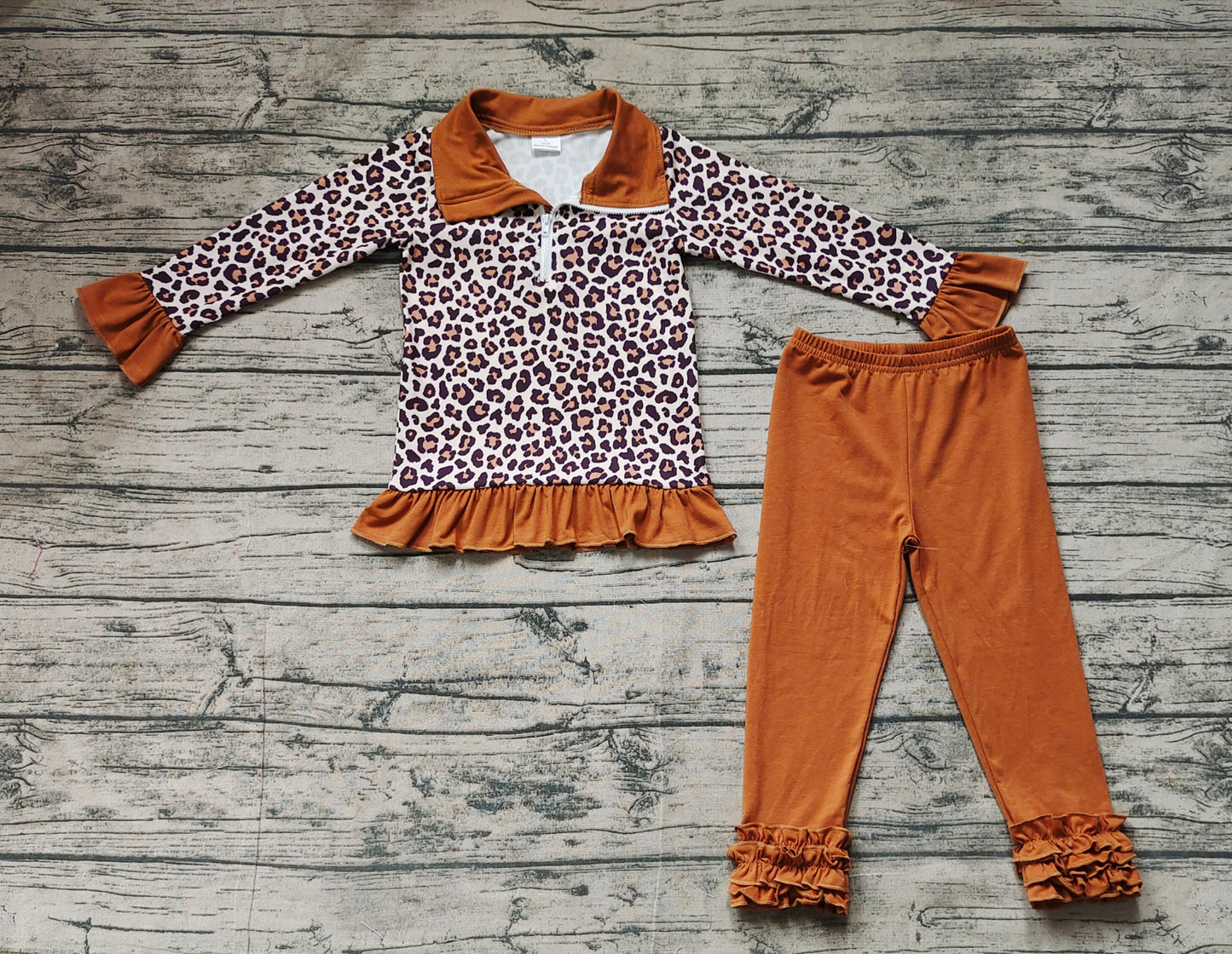 Baby Girls Leopard Zip Top Icing Legging Outfits Clothes Sets