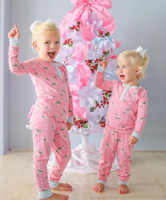 Baby Girls Christmas Bows Tops Pants Pajamas Clothes Sets Preorder