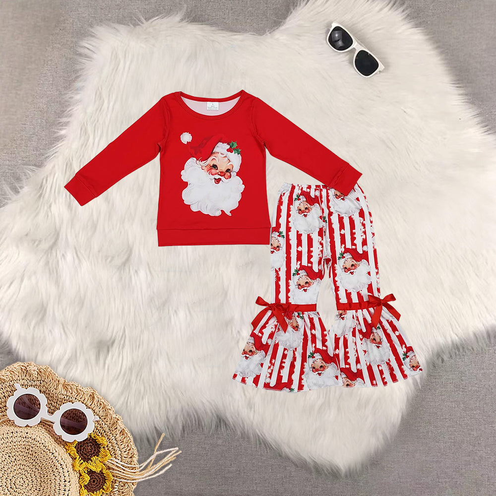 Sibling Baby Boys Christmas Santa Tunic Bell Bottom Pant Clothes Sets